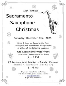 Sacramento Saxmas Flyer 2025